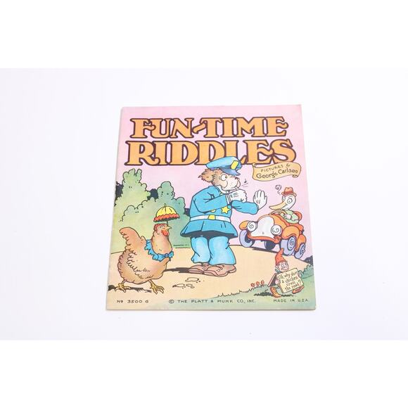 Fun-Time Riddles, George Carlson, Picture Book, Platt & Munk, ~ 250407-WH 344 - Picture 1 of 2